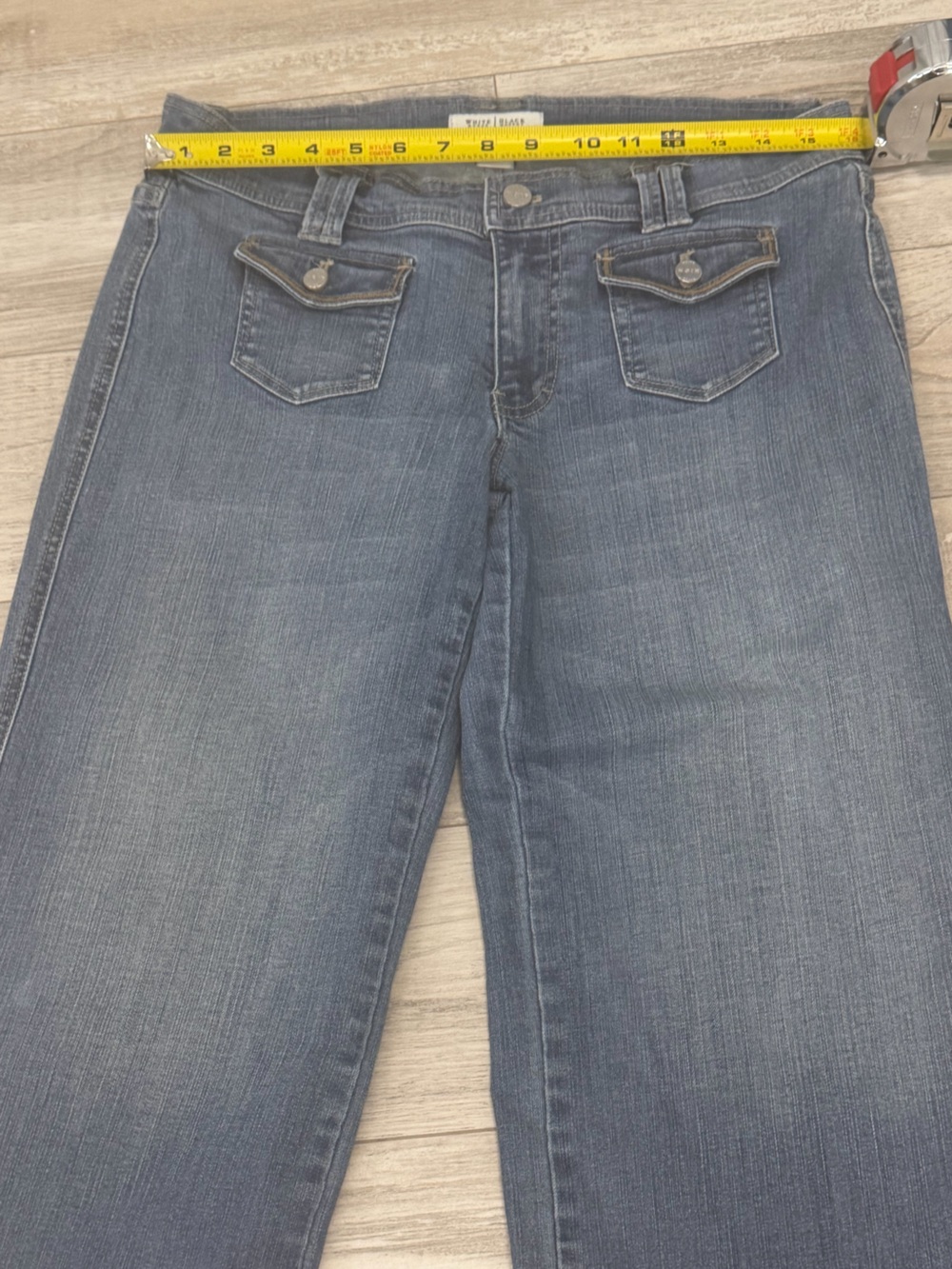 WHBM Noir Crop Wide Leg Mariner Jeans Cuffed Hem Size 8 EUC - Picture 3 of 10